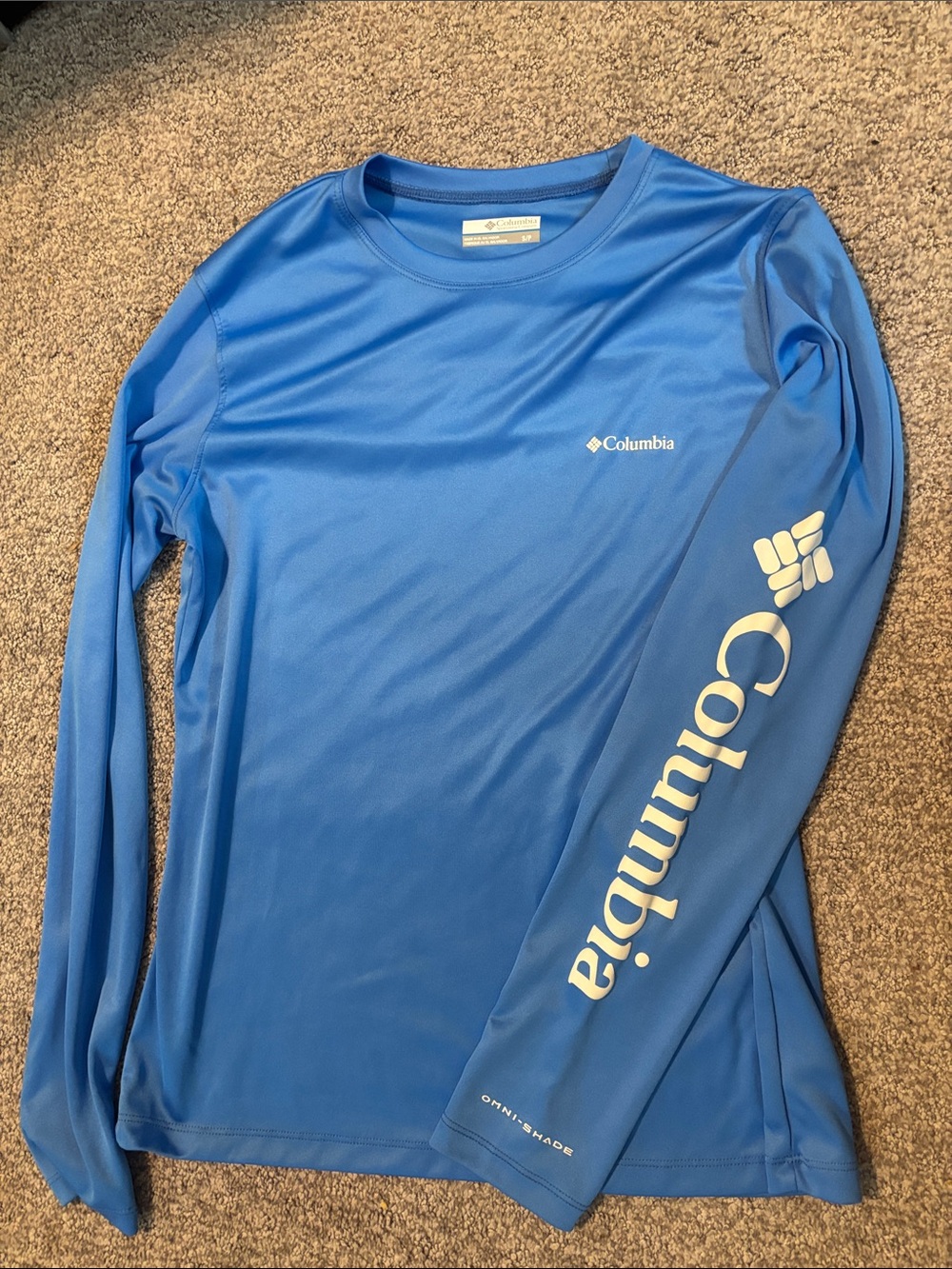 Columbia Long Sleeve Performance Shirt - Blue with White Logo
